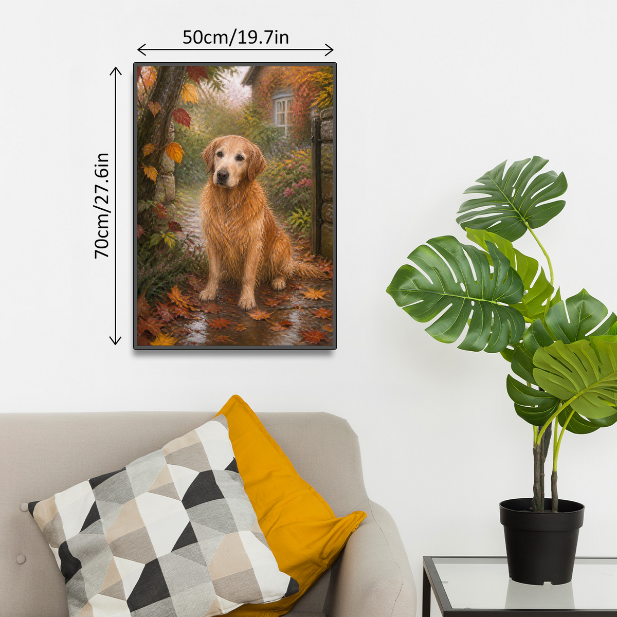 Rain-Washed Golden Retriever Portrait Puzzle - puzzle product view