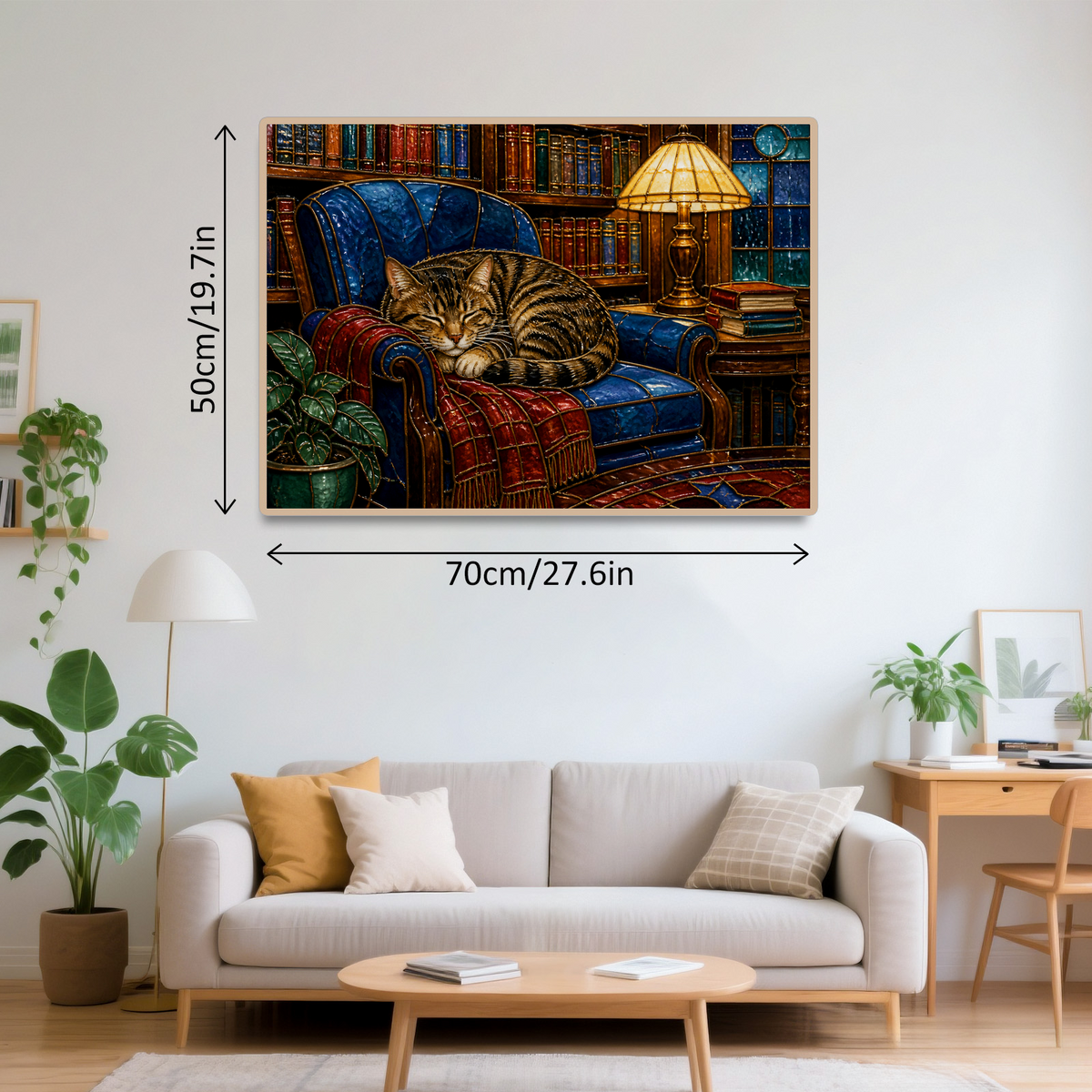 Story-Rich Library Cat Landscape Puzzle - puzzle product view