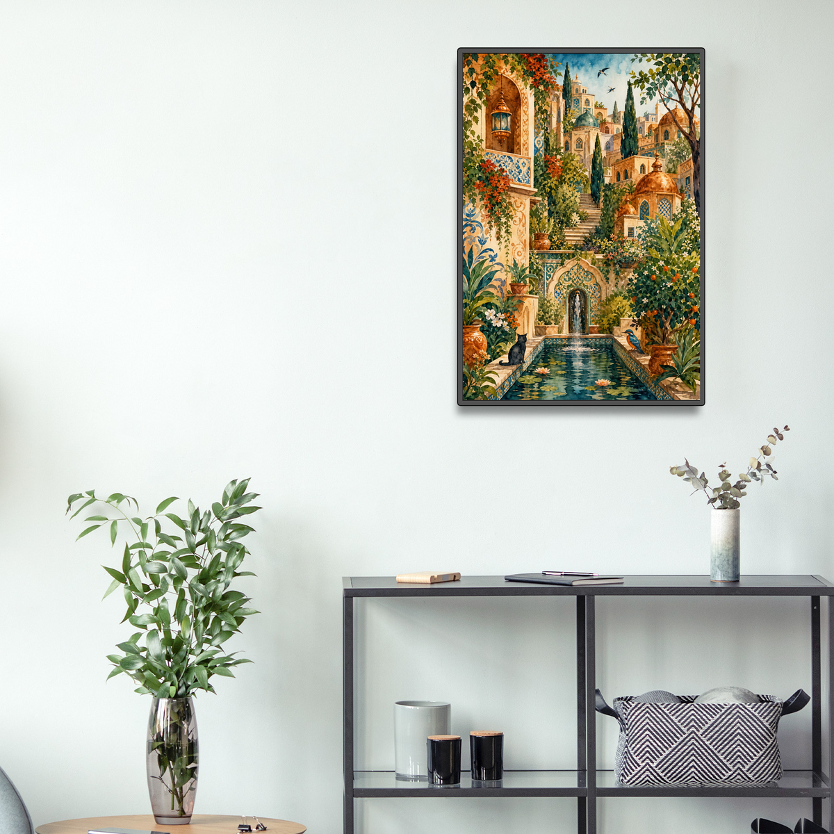Hidden Watercolor City Garden Portrait Puzzle - puzzle product view