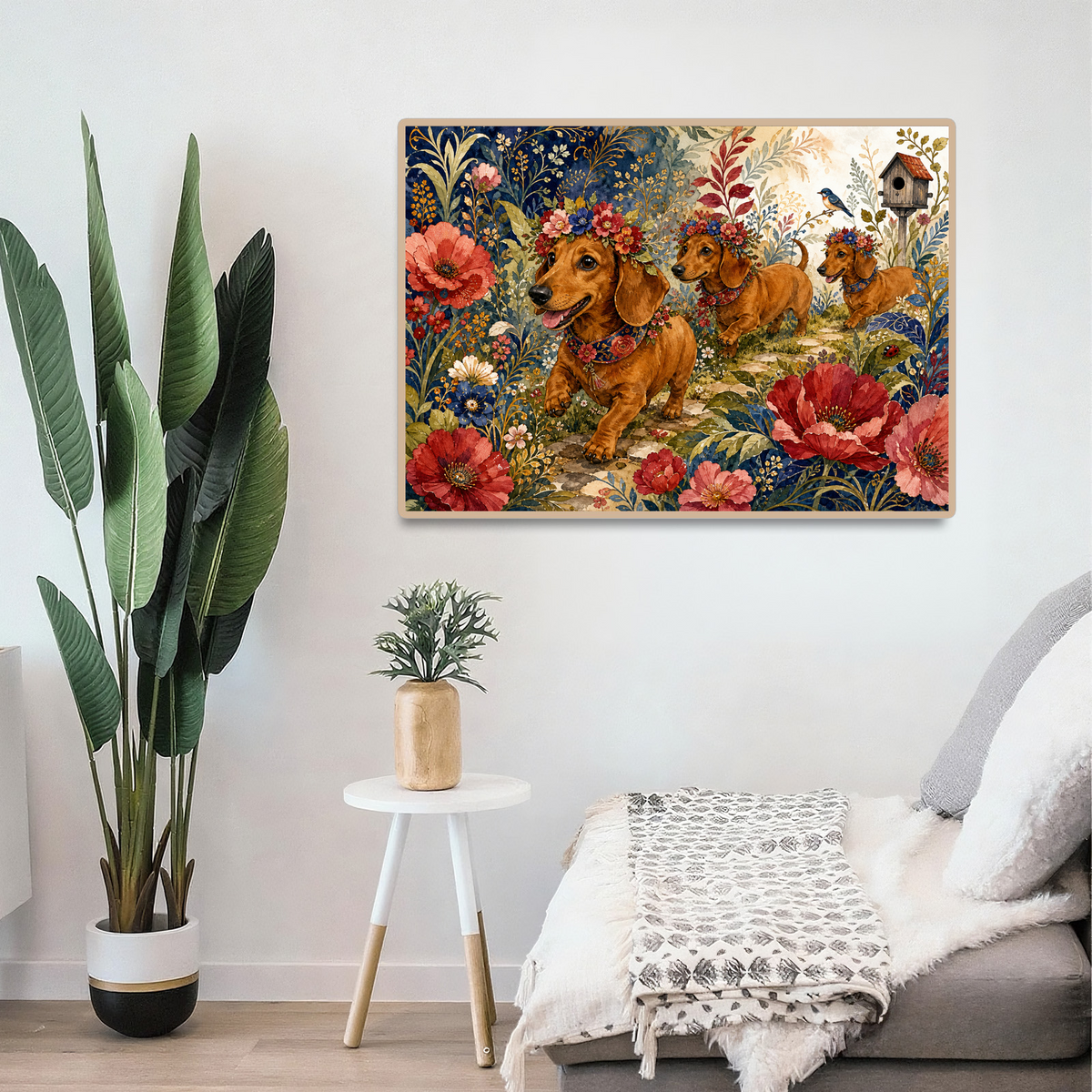Amber Dachshund Flower Parade Landscape Puzzle - puzzle product view