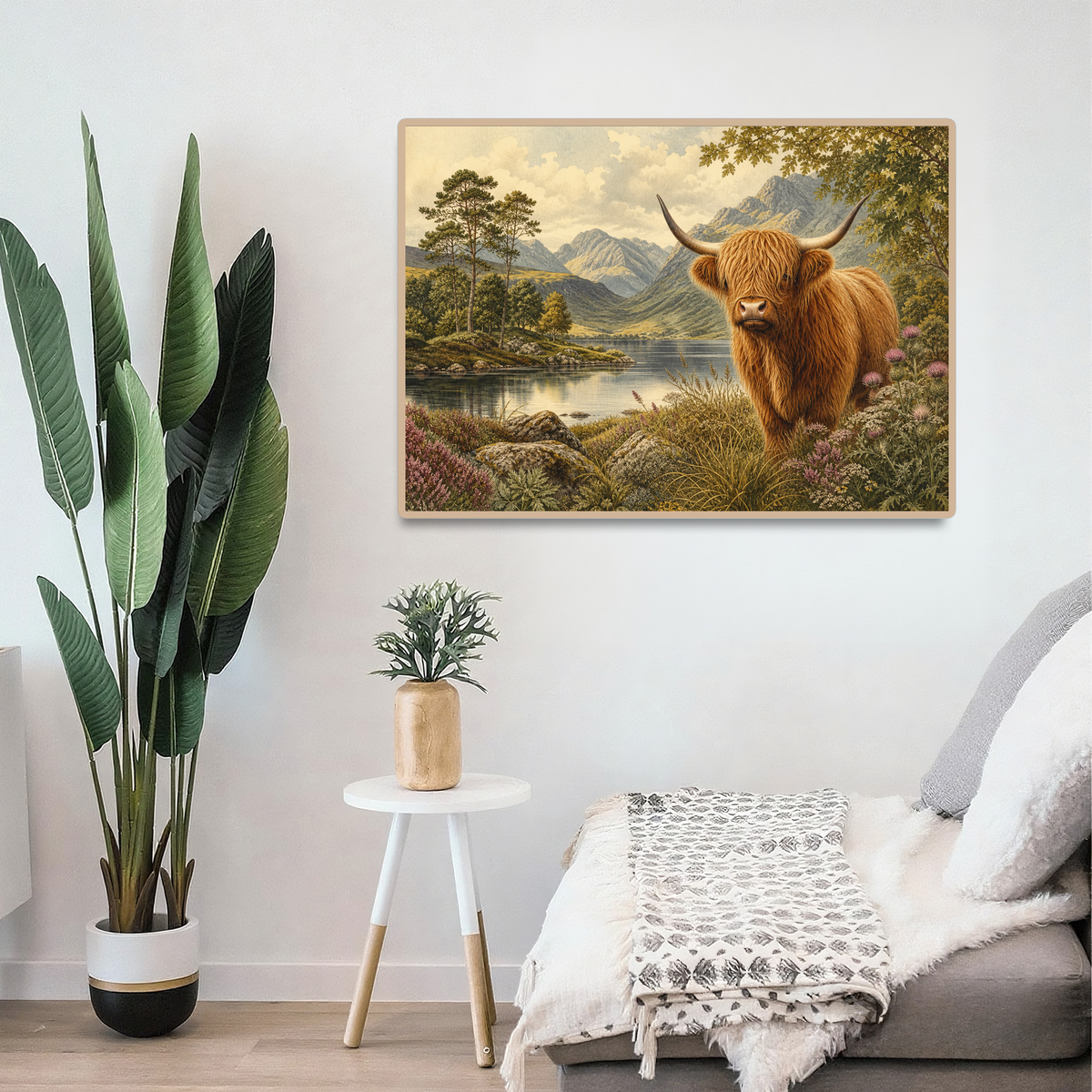 Luminous Highland Cattle Landscape Puzzle - puzzle product view