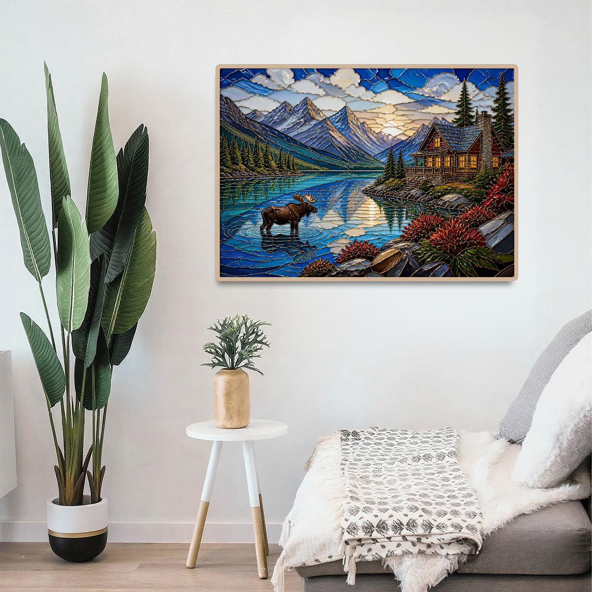 Vibrant Alpine Lake Landscape Puzzle - puzzle product view