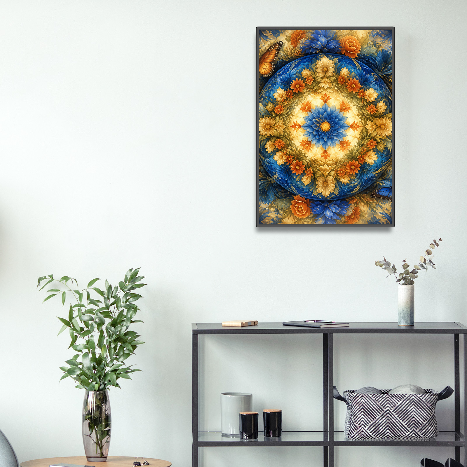 Moonlit Kaleidoscope Bloom Stained Glass Portrait Puzzle - puzzle product view