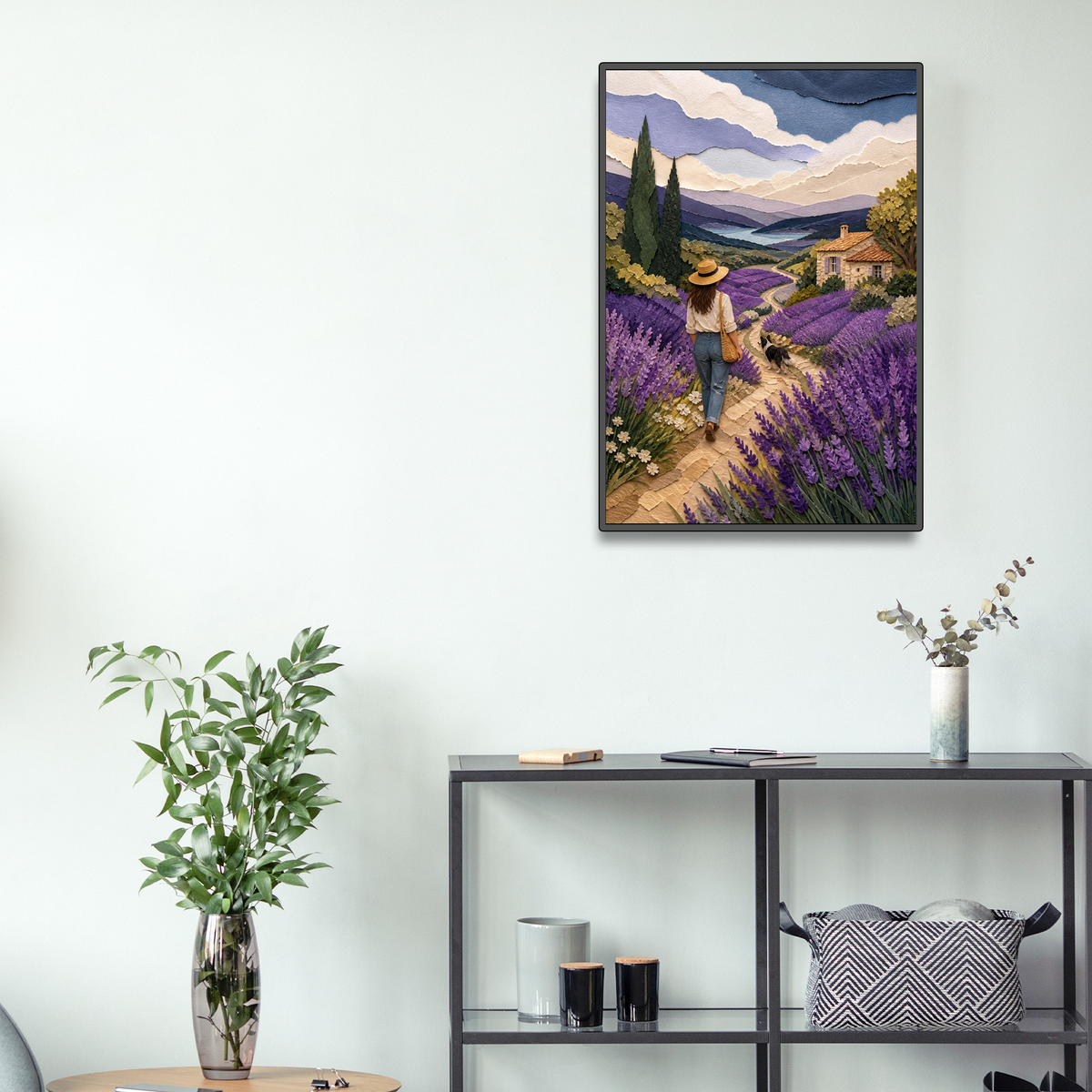 Rain-Washed Lavender Hills Portrait Puzzle - puzzle product view