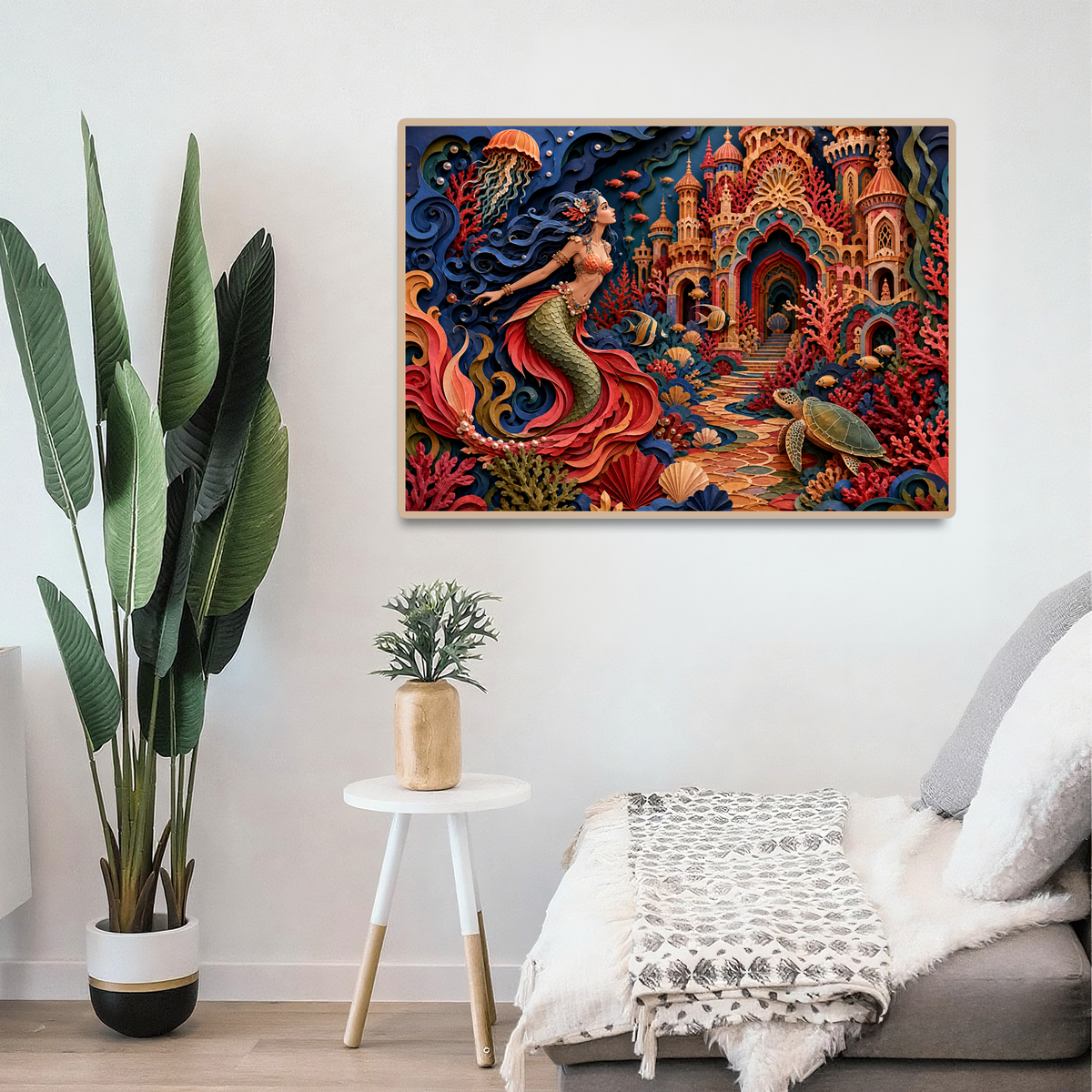 Aurora Mermaid Coral Palace Landscape Puzzle - puzzle product view