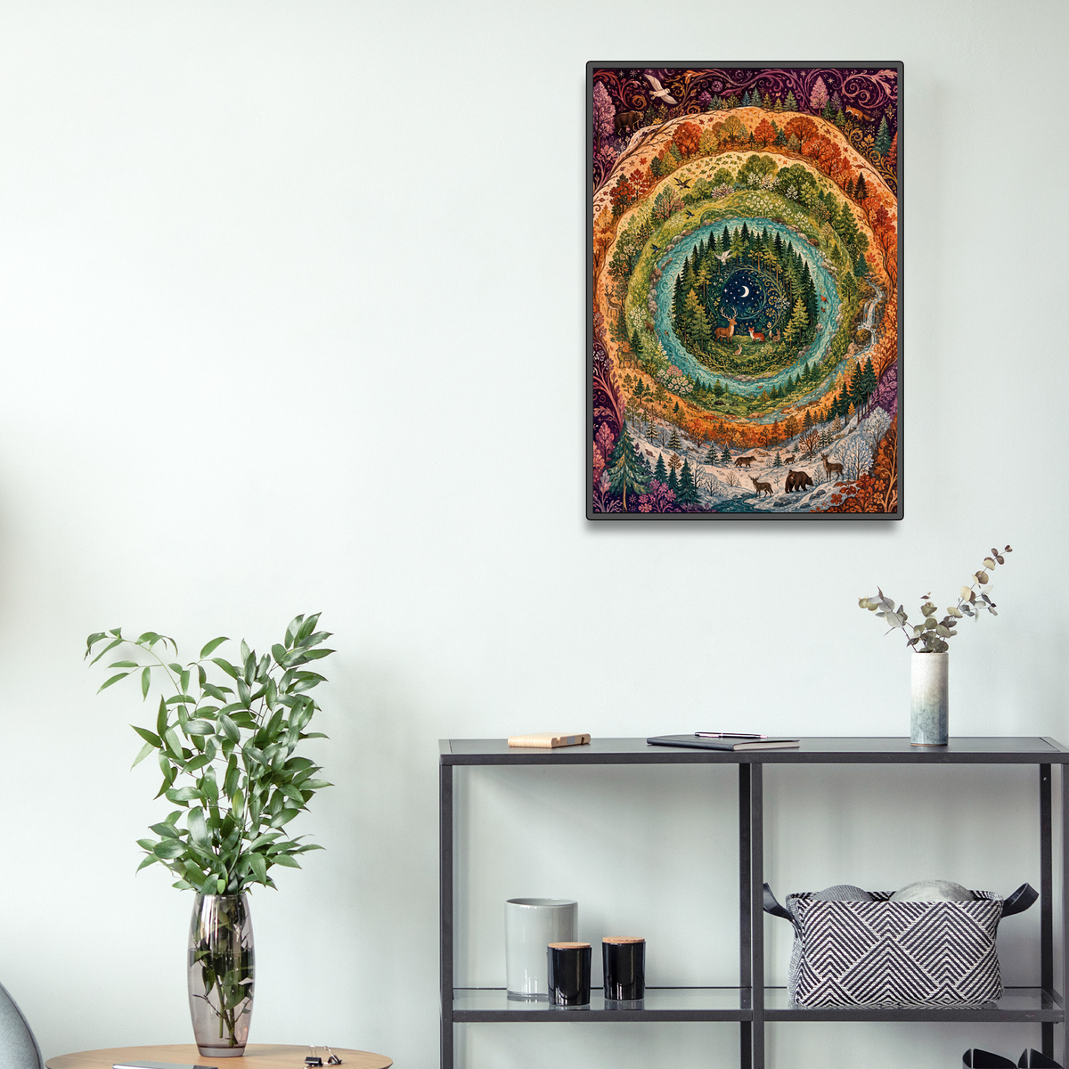 Starlit Forest Ring Pattern Portrait Puzzle - puzzle product view