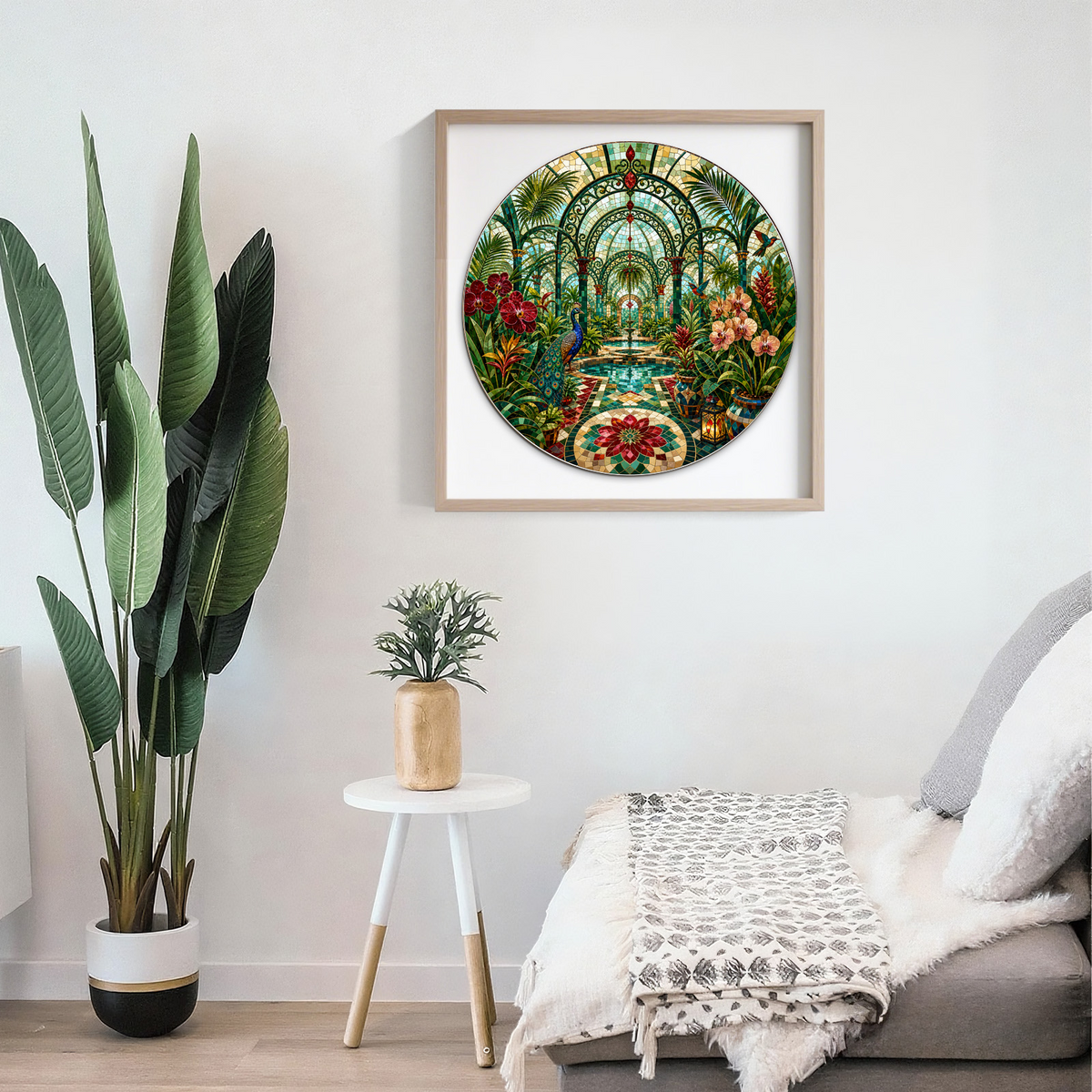 Emerald Botanical Greenhouse Maze Round Puzzle - puzzle product view