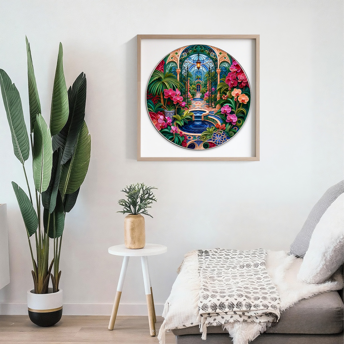 Twilight Botanical Greenhouse Maze Round Puzzle - puzzle product view