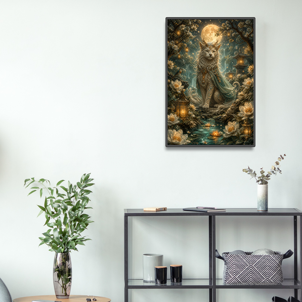 Misty Moon Garden Guardian Portrait Puzzle - puzzle product view