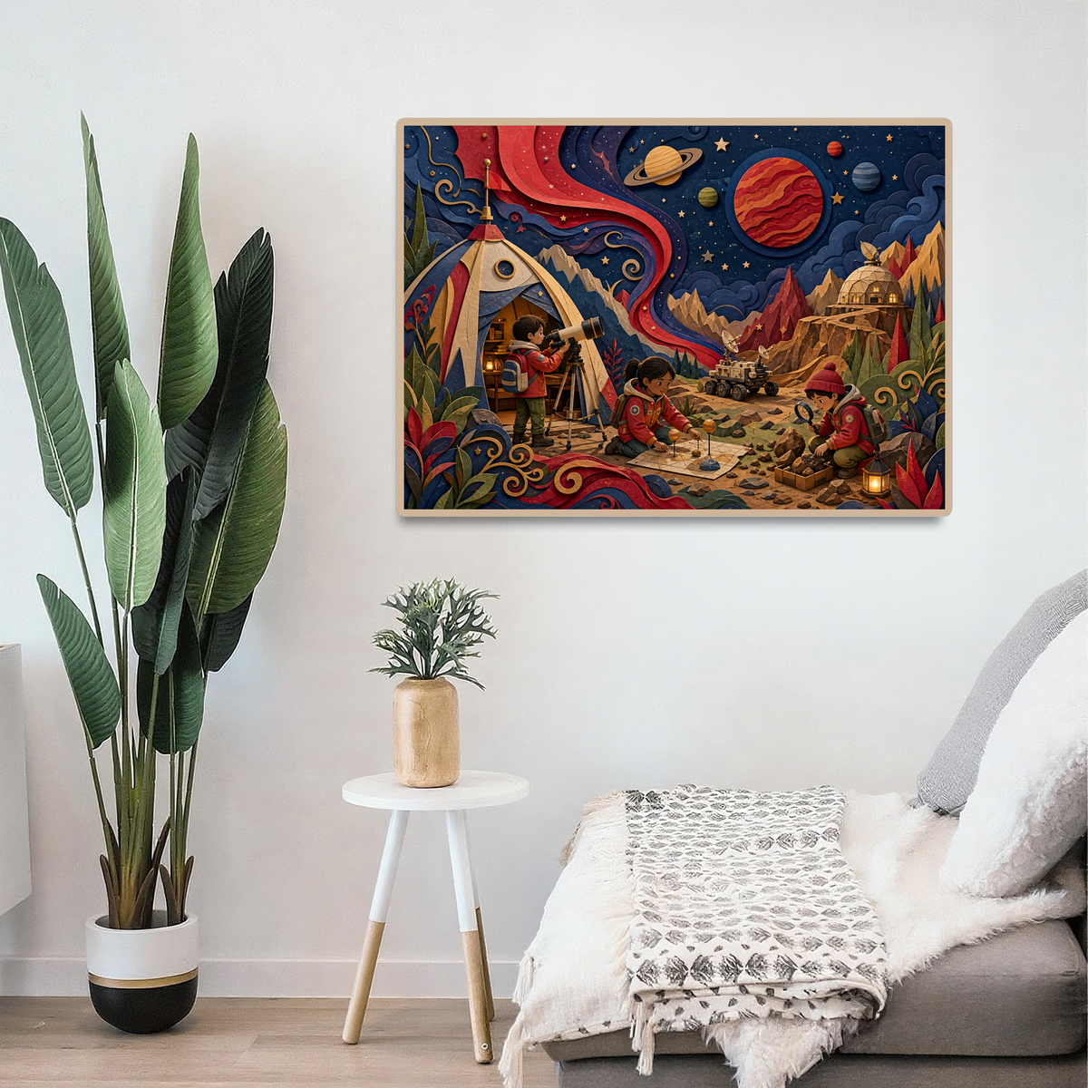 Starlit Space Explorer Camp Landscape Puzzle - puzzle product view