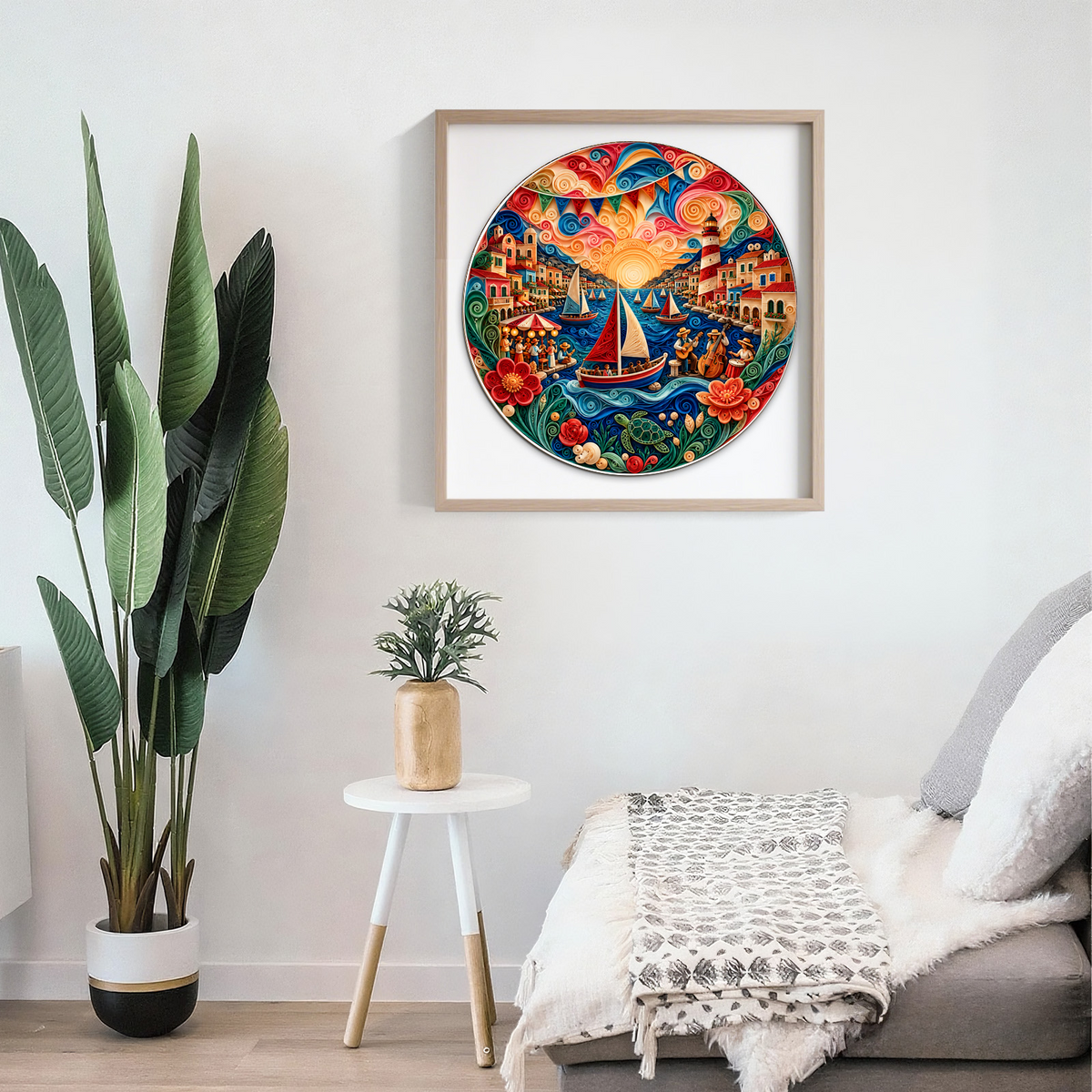 Radiant Coastal Summer Festival Round Puzzle - puzzle product view