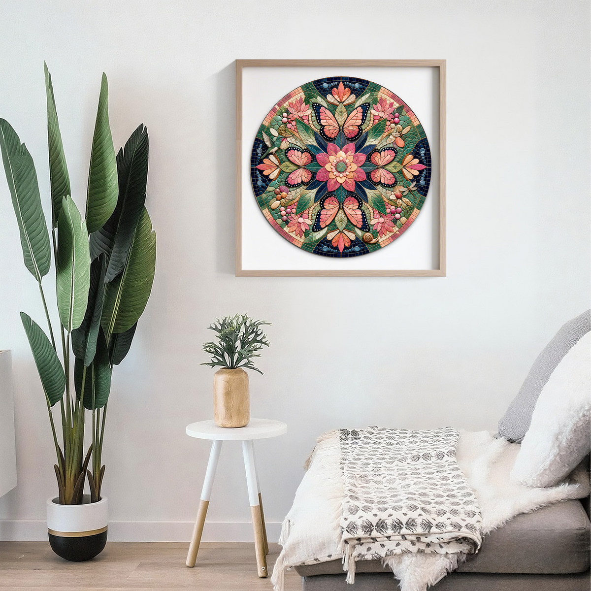 Whispering Botanical Kaleidoscope Round Puzzle - puzzle product view