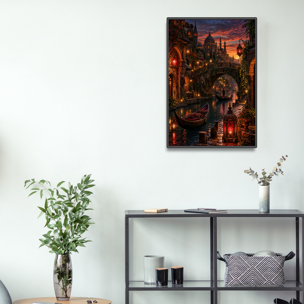 Aurora Canal Lantern Quarter Portrait Puzzle - puzzle product view