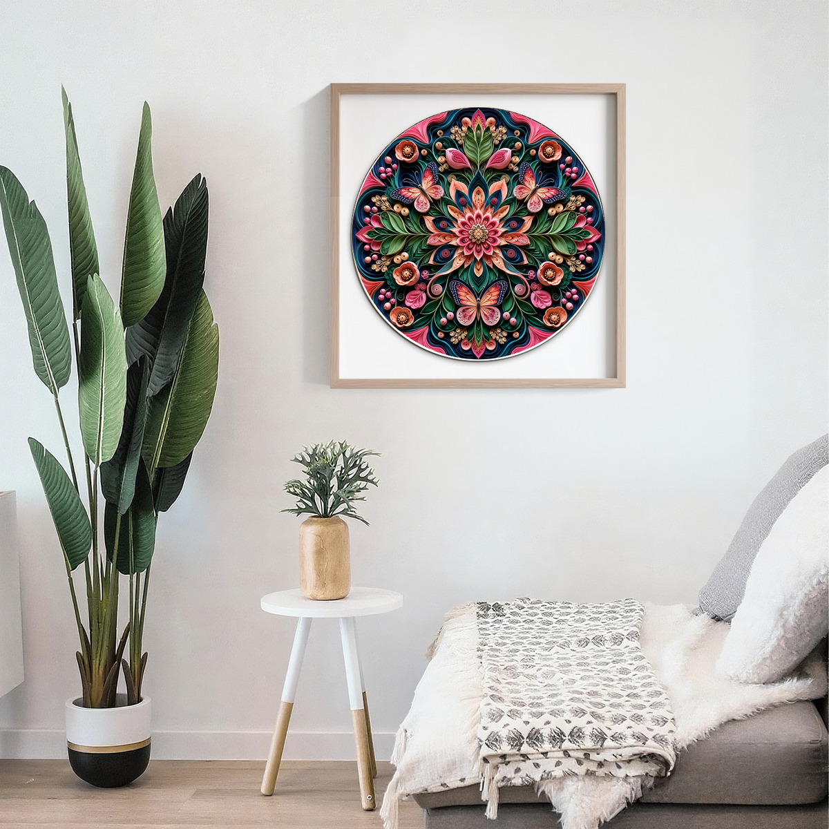Wildflower Botanical Kaleidoscope Round Puzzle - puzzle product view