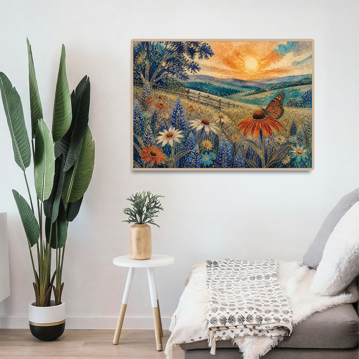 Golden-Hour Wildflower Meadow Landscape Puzzle - puzzle product view