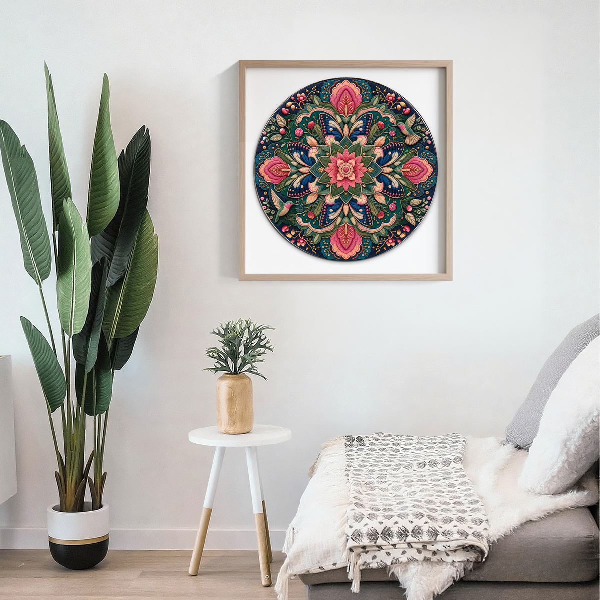 Dancing Botanical Kaleidoscope Round Puzzle - puzzle product view