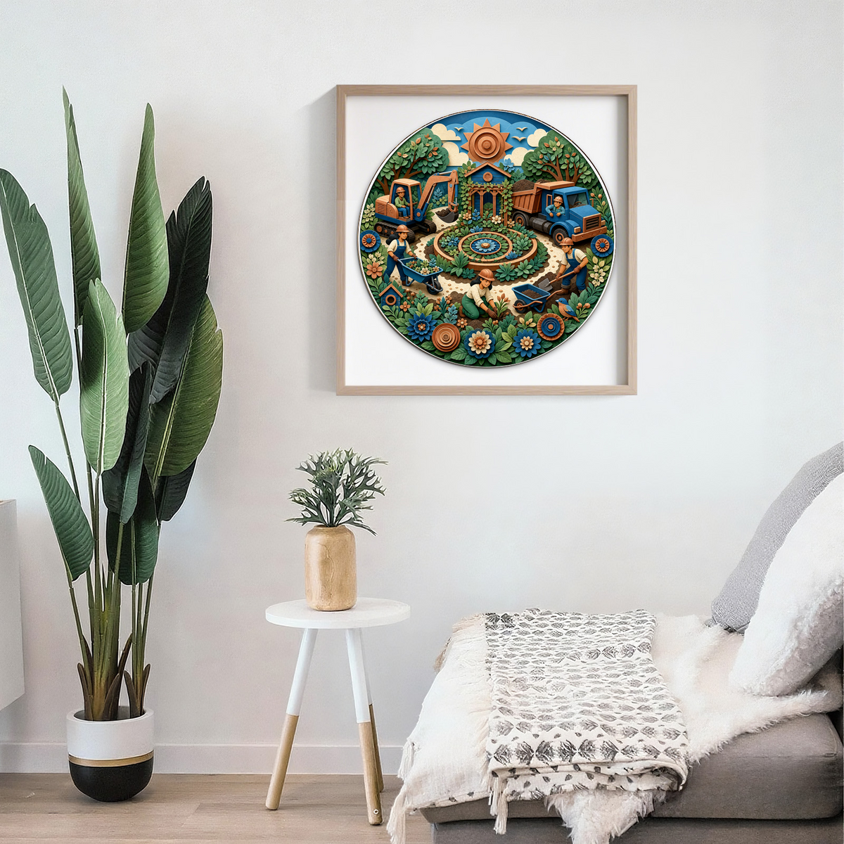 Sapphire Construction Site Story Round Puzzle - puzzle product view