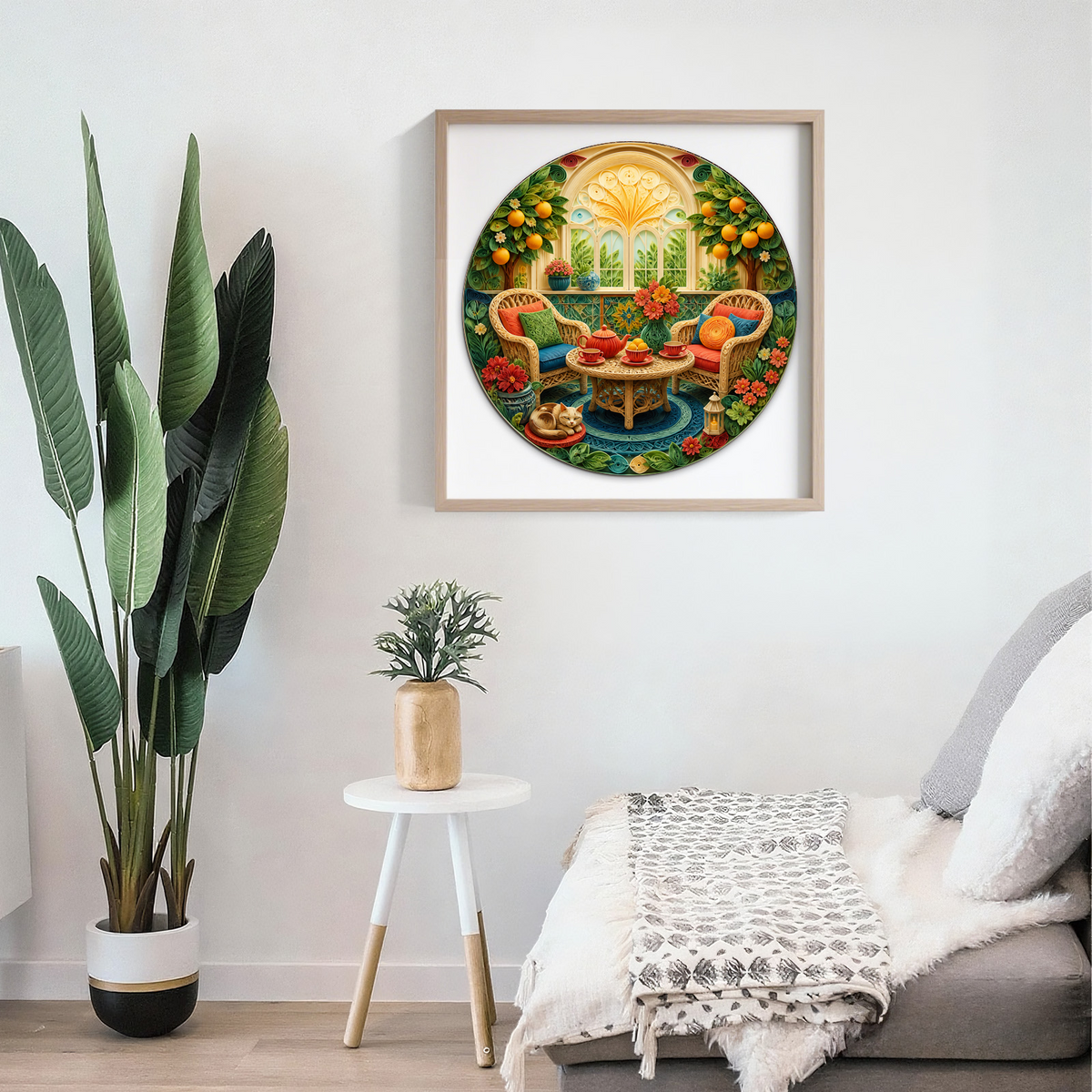 Radiant Sunroom Tea Corner Round Puzzle - puzzle product view