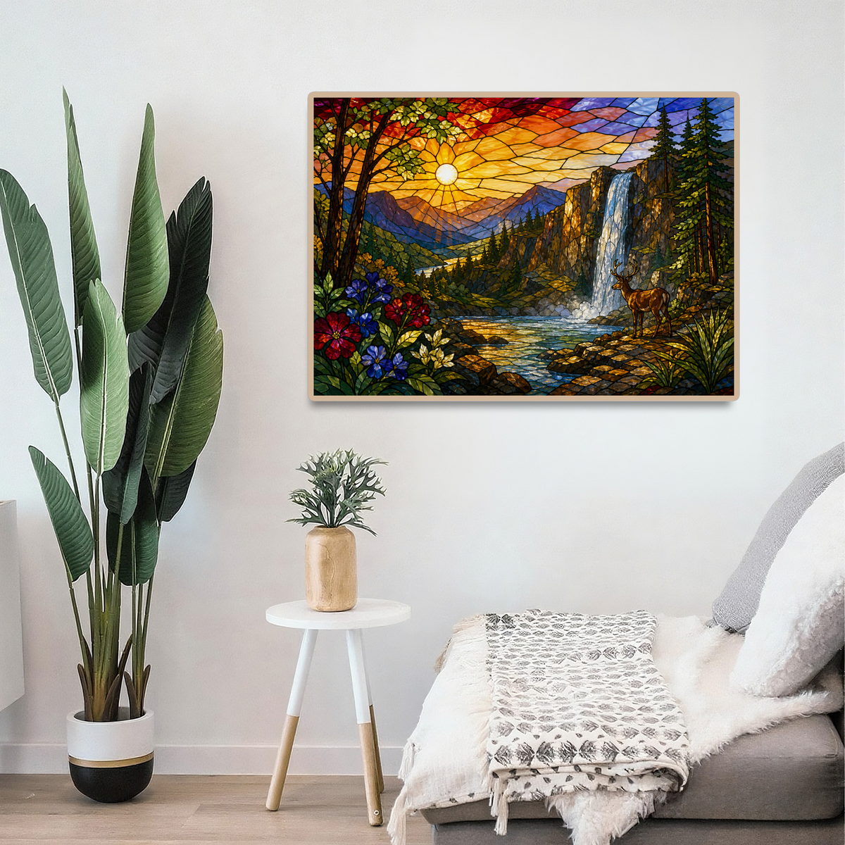 Golden-Hour Waterfall Gorge Landscape Puzzle - puzzle product view