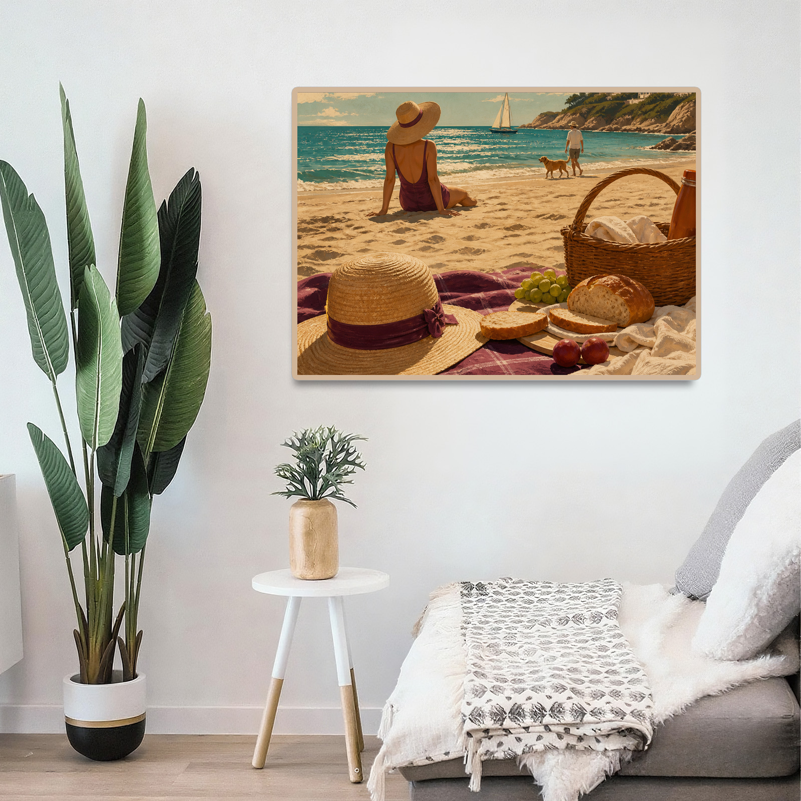 Story Rich Summer Beach Picnic Travel Poster Landscape Puzzle - puzzle product view