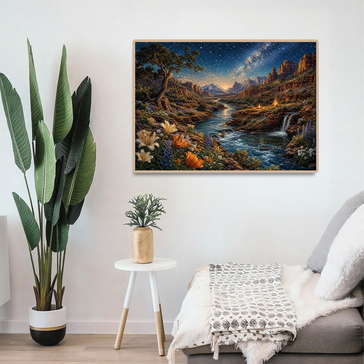 Starlit Wildflower Canyon River Landscape Puzzle - puzzle product view