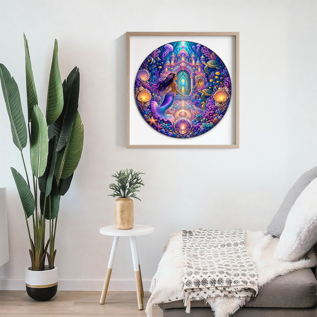 Wildflower Mermaid Coral Palace Round Puzzle - puzzle product view