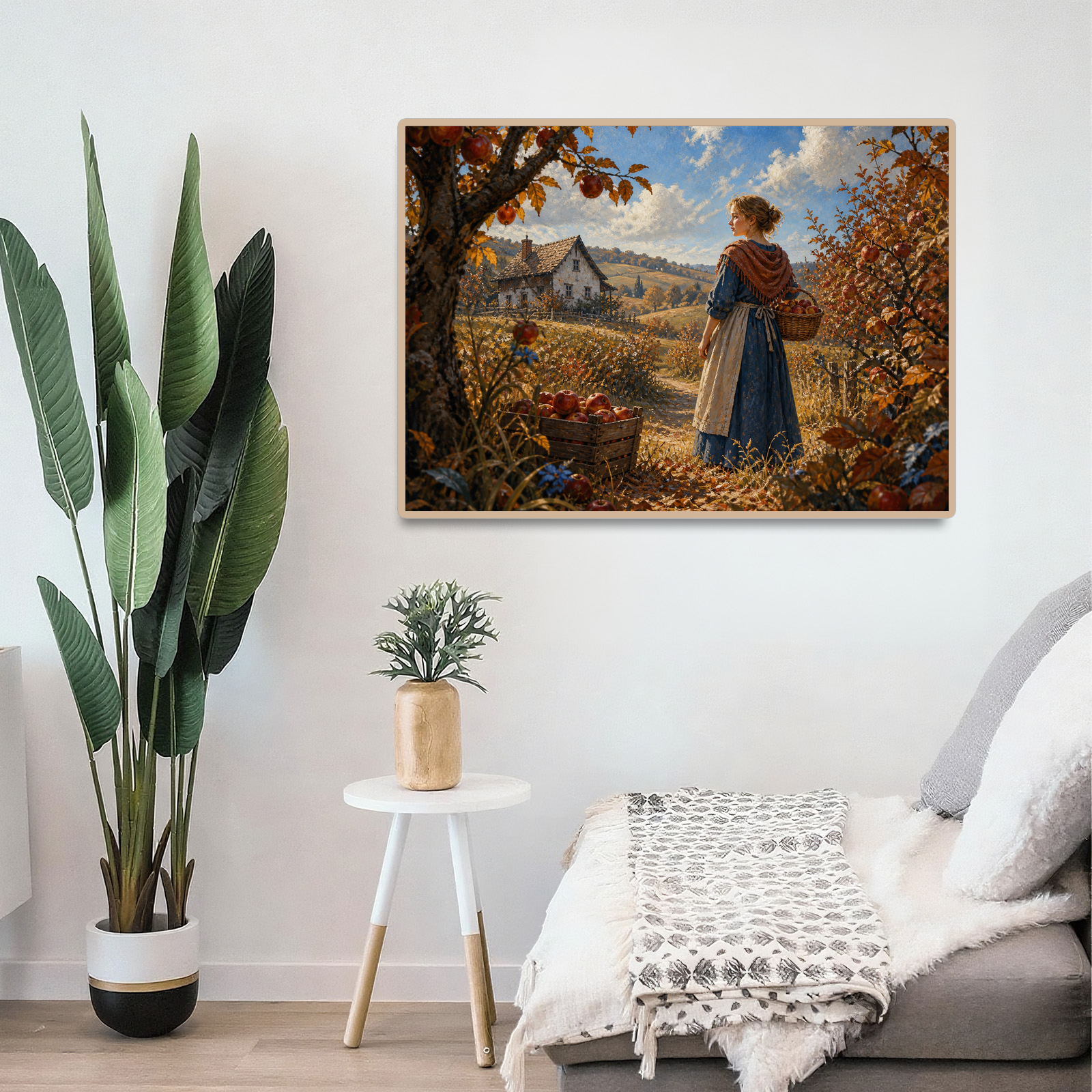 Rain Washed Autumn Apple Orchard Character Illustration Landscape - puzzle product view