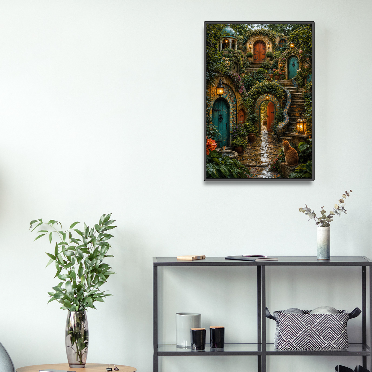 Rainwashed Secret Garden Doors Portrait Puzzle - puzzle product view