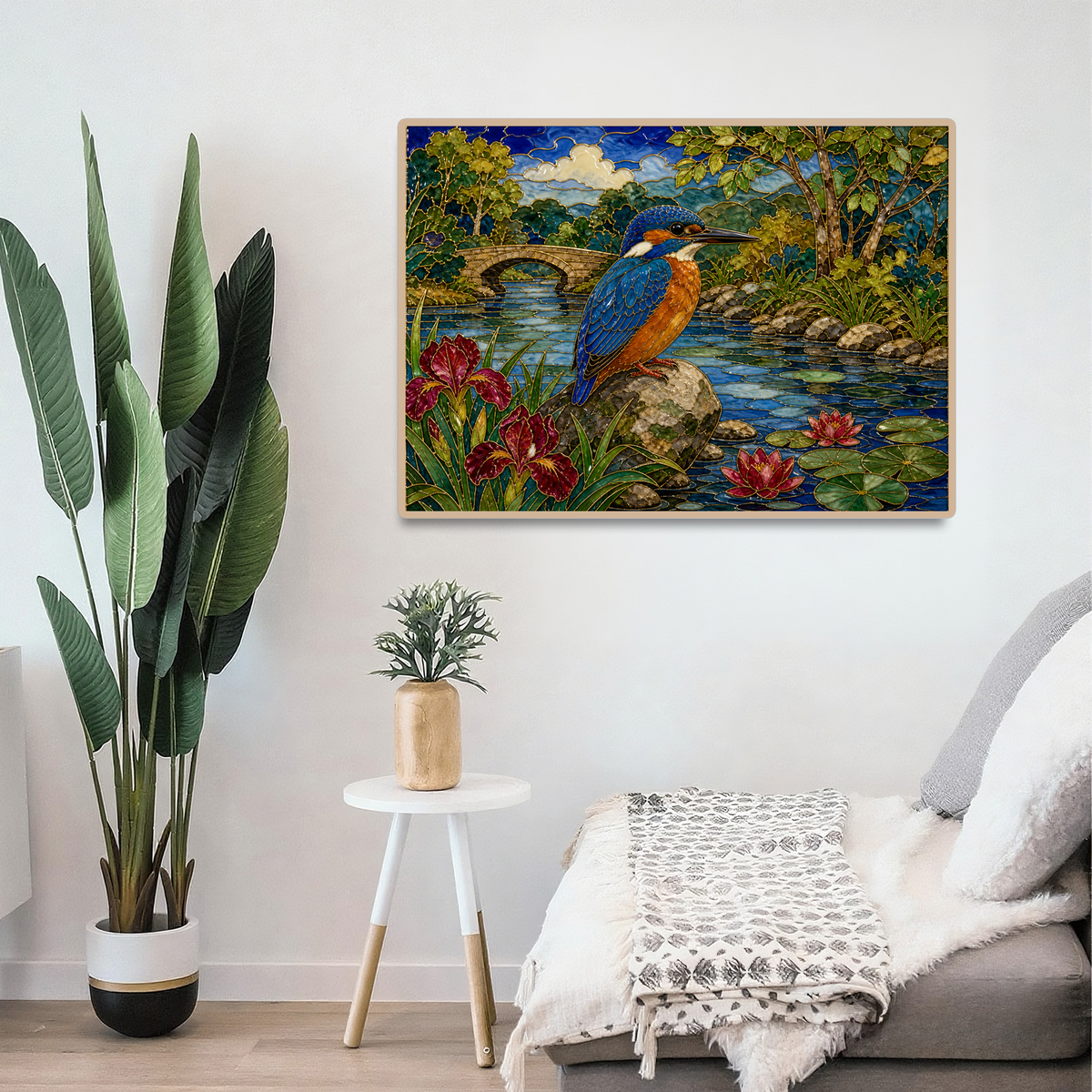 Quiet Kingfisher By A River Landscape Puzzle - puzzle product view