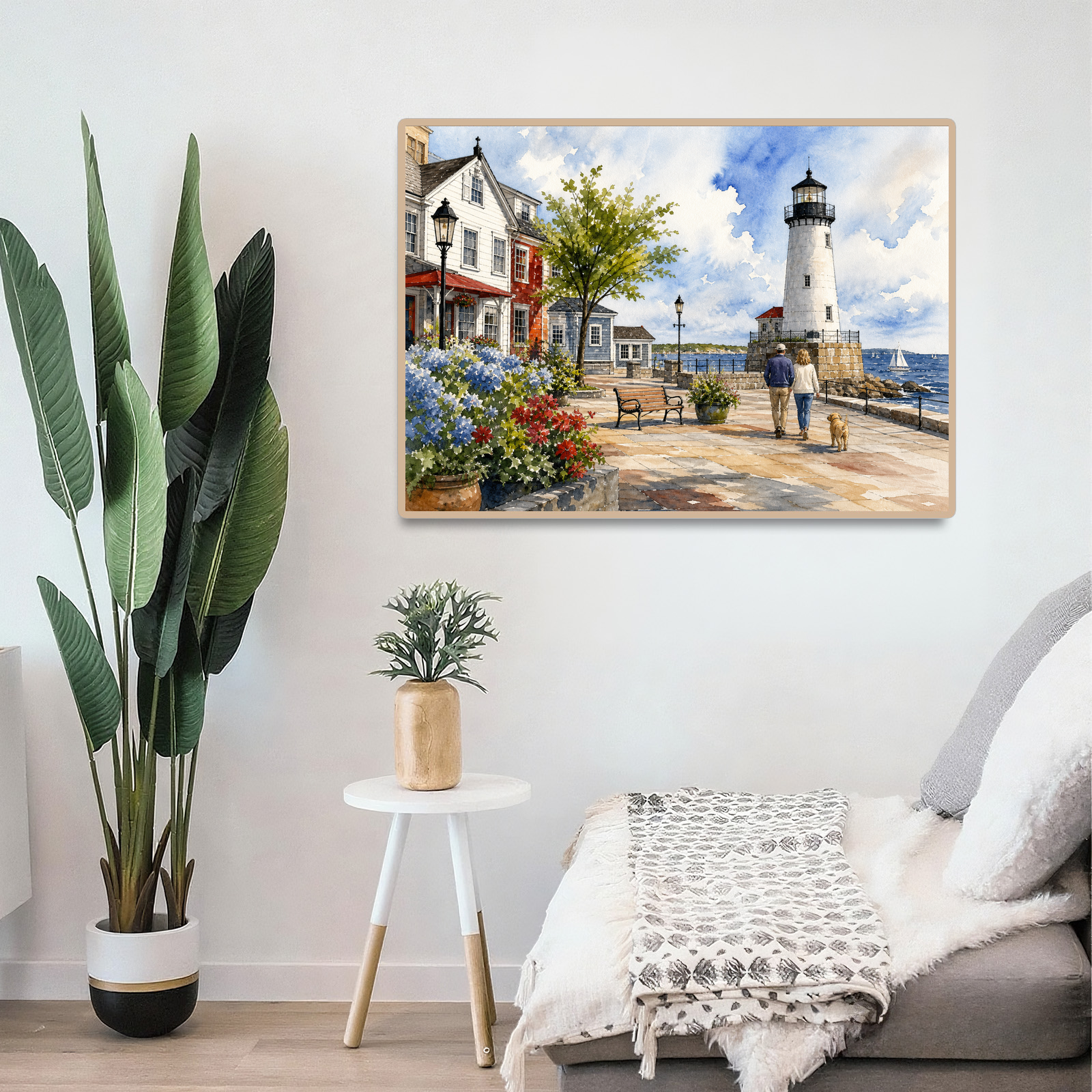Story-Rich Lighthouse Harbor Landscape Puzzle - puzzle product view