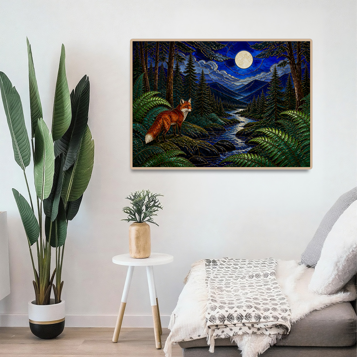 Moonlit Fern Forest Landscape Puzzle - puzzle product view