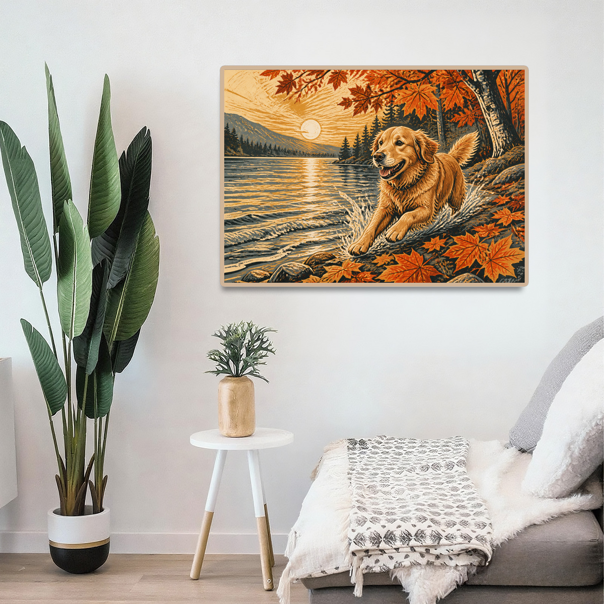Golden-Hour Golden Retriever Landscape Puzzle - puzzle product view