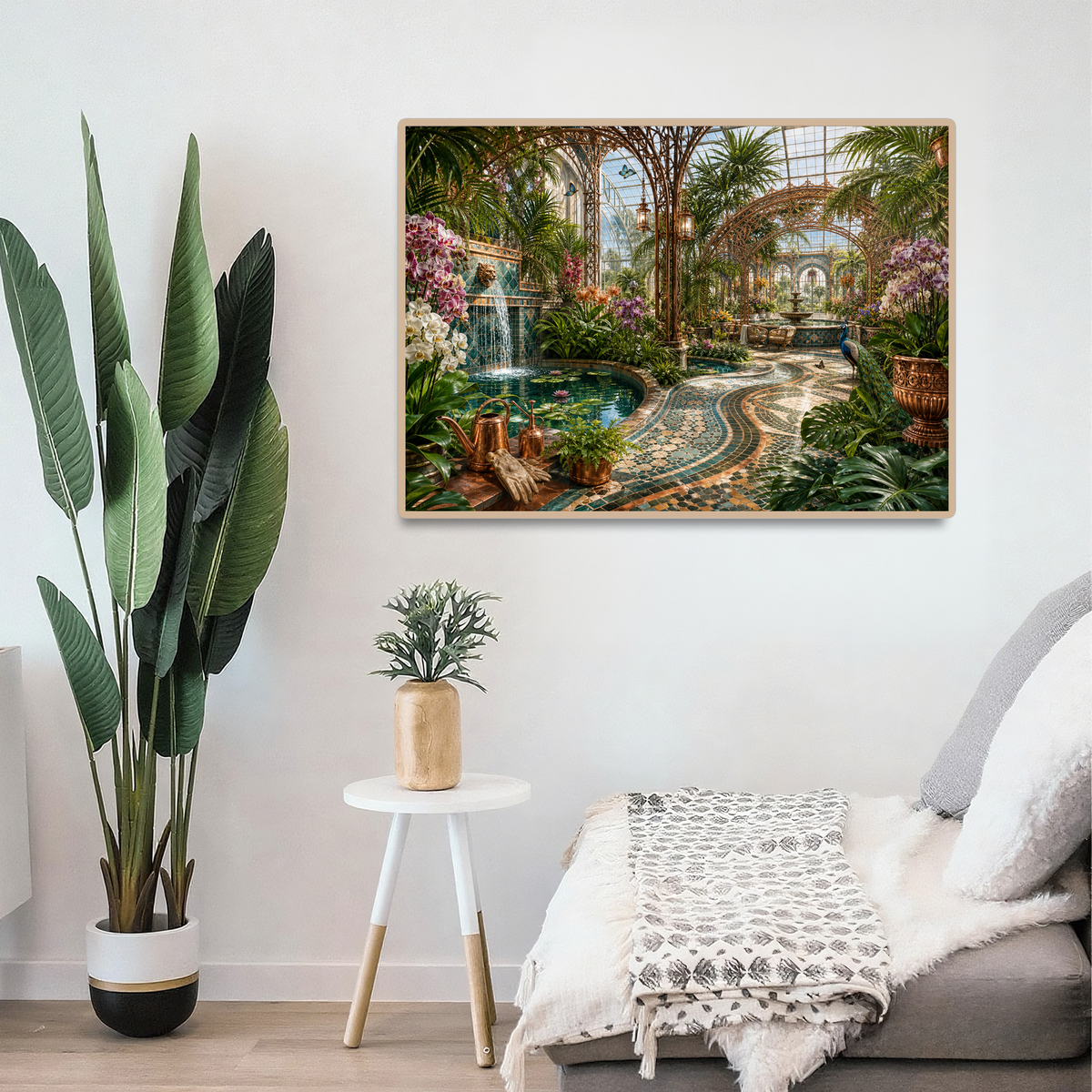 Rainwashed Botanical Greenhouse Maze Landscape Puzzle - puzzle product view