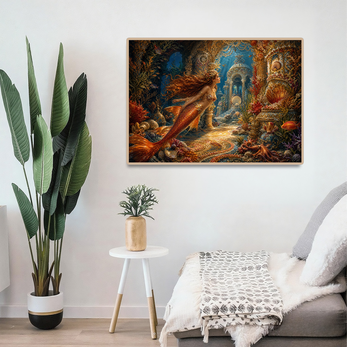 Amber Mermaid Coral Palace Landscape Puzzle - puzzle product view