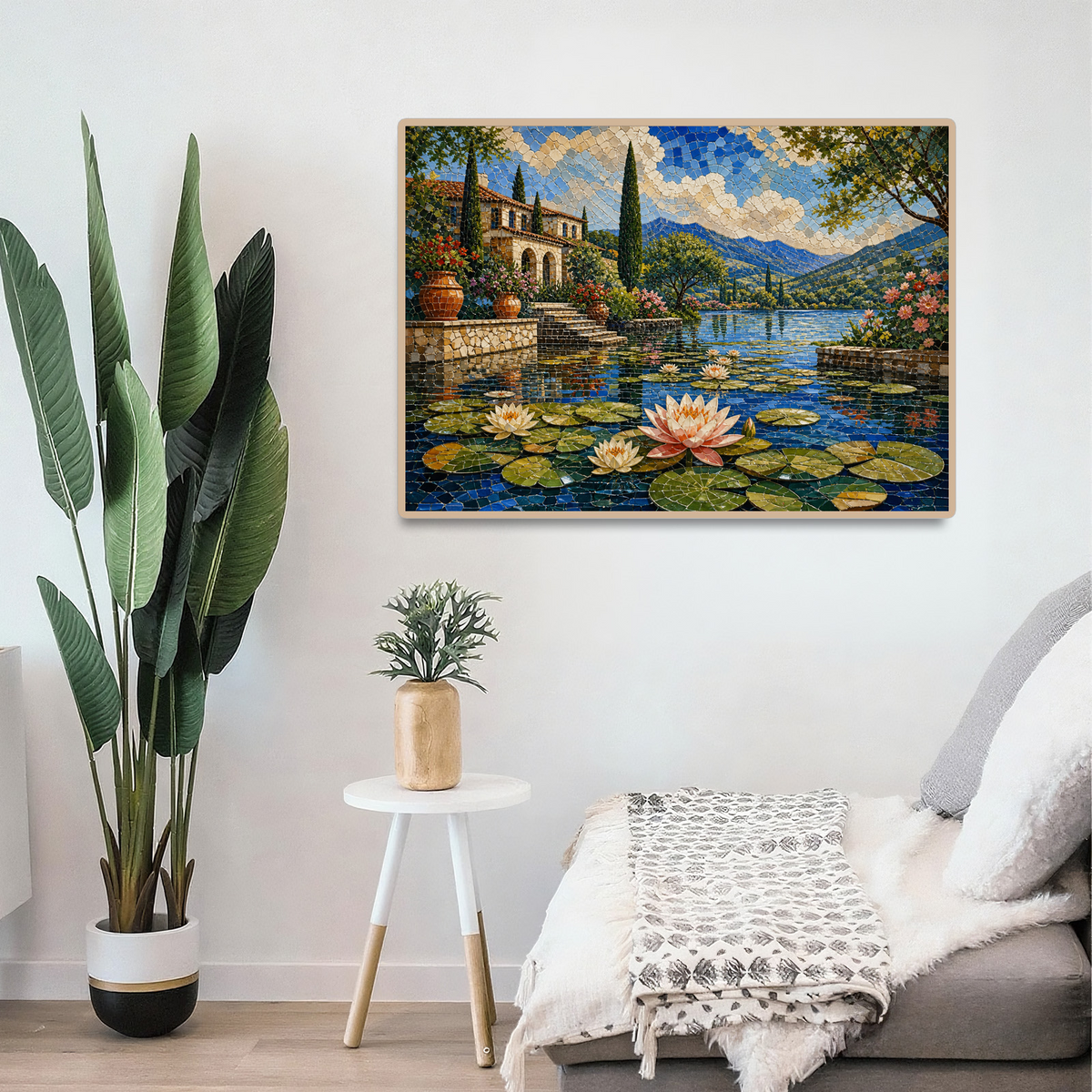 Vibrant Water-Lily Pond Landscape Puzzle - puzzle product view