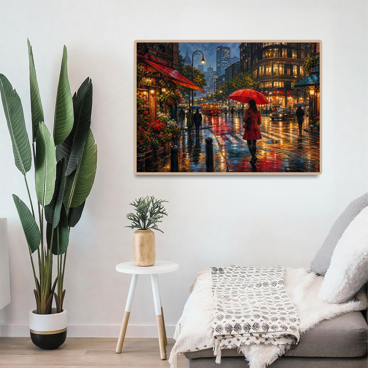 Rainwashed Rainy Metropolis Crossing Landscape Puzzle - puzzle product view