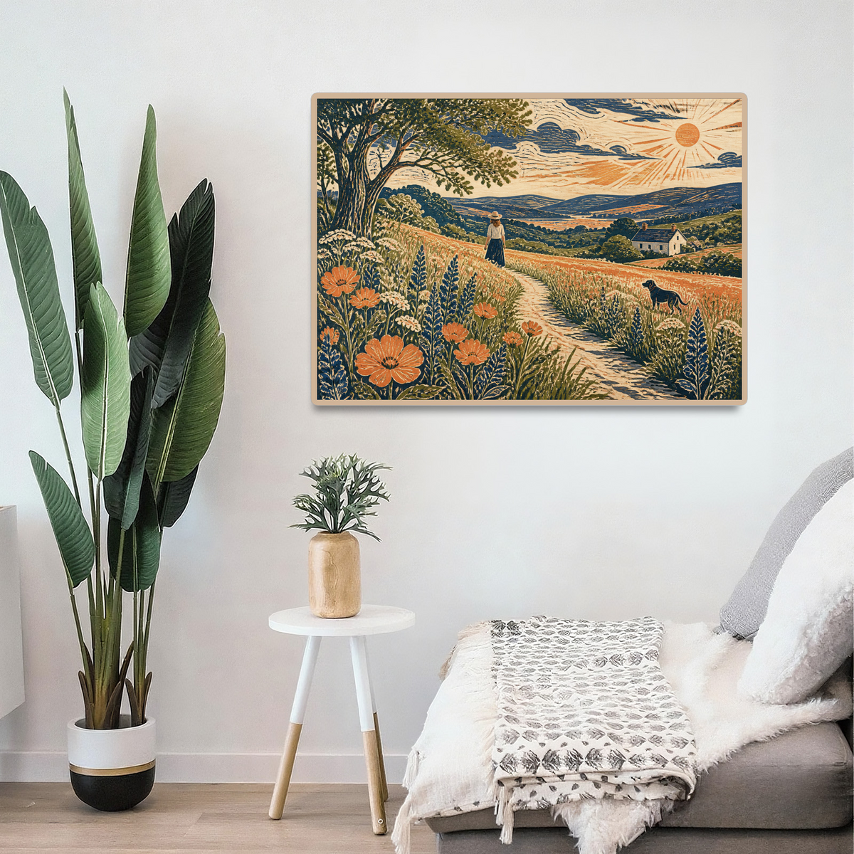 Sunlit Wildflower Meadow Landscape Puzzle - puzzle product view