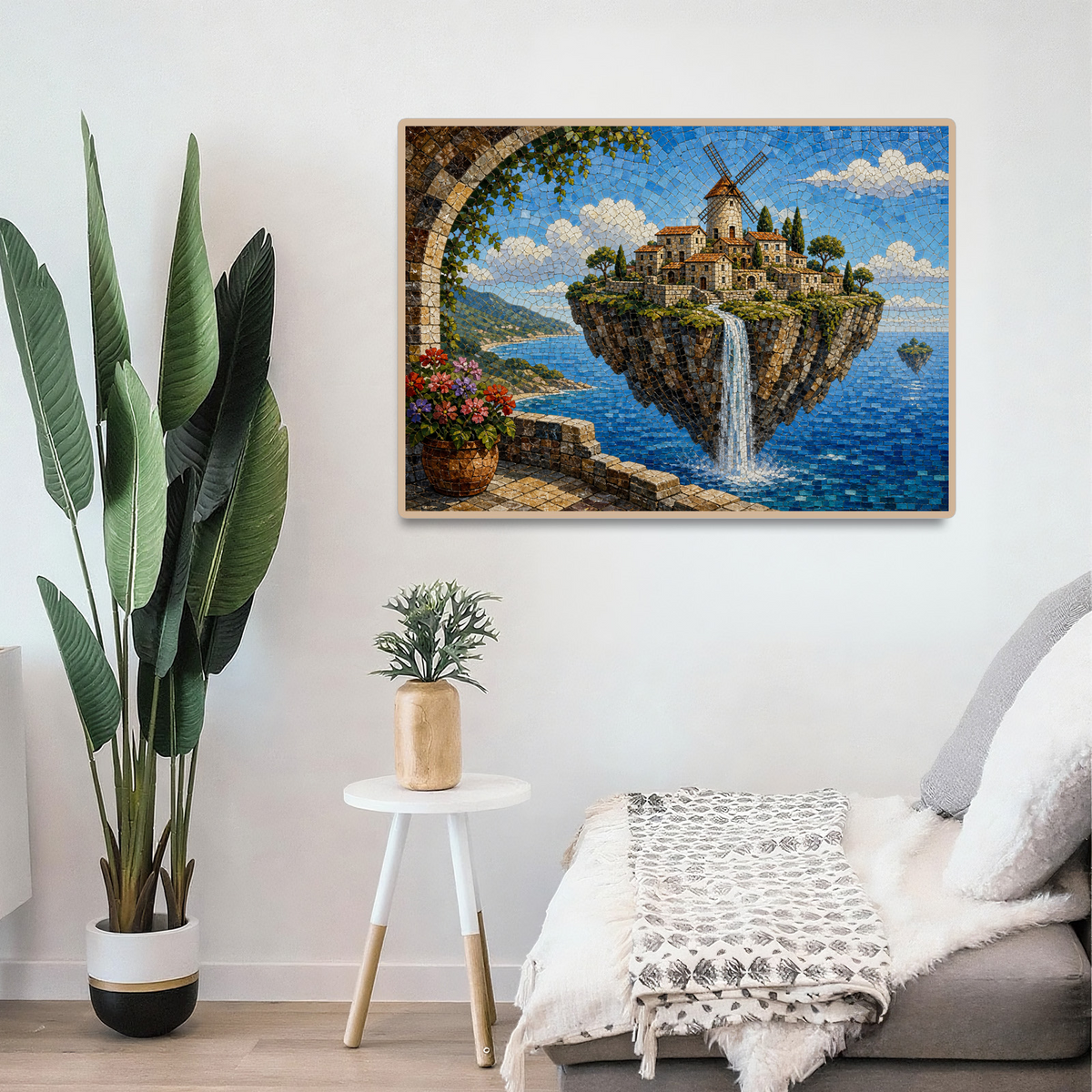 Quiet Floating Island Village Landscape Puzzle - puzzle product view