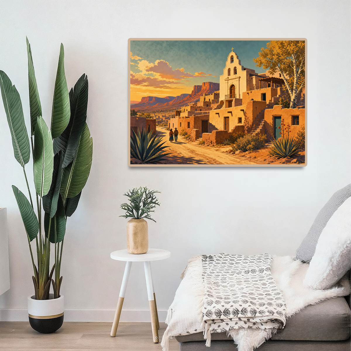 Story Rich Desert Adobe Town Travel Poster Landscape Puzzle - puzzle product view
