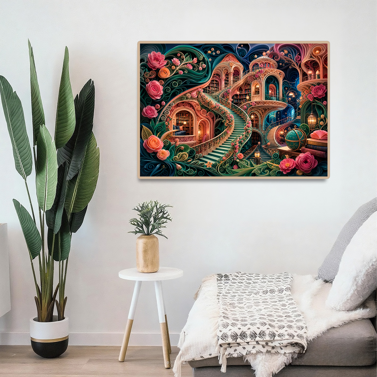 Wildflower Impossible Library Stair Landscape Puzzle - puzzle product view