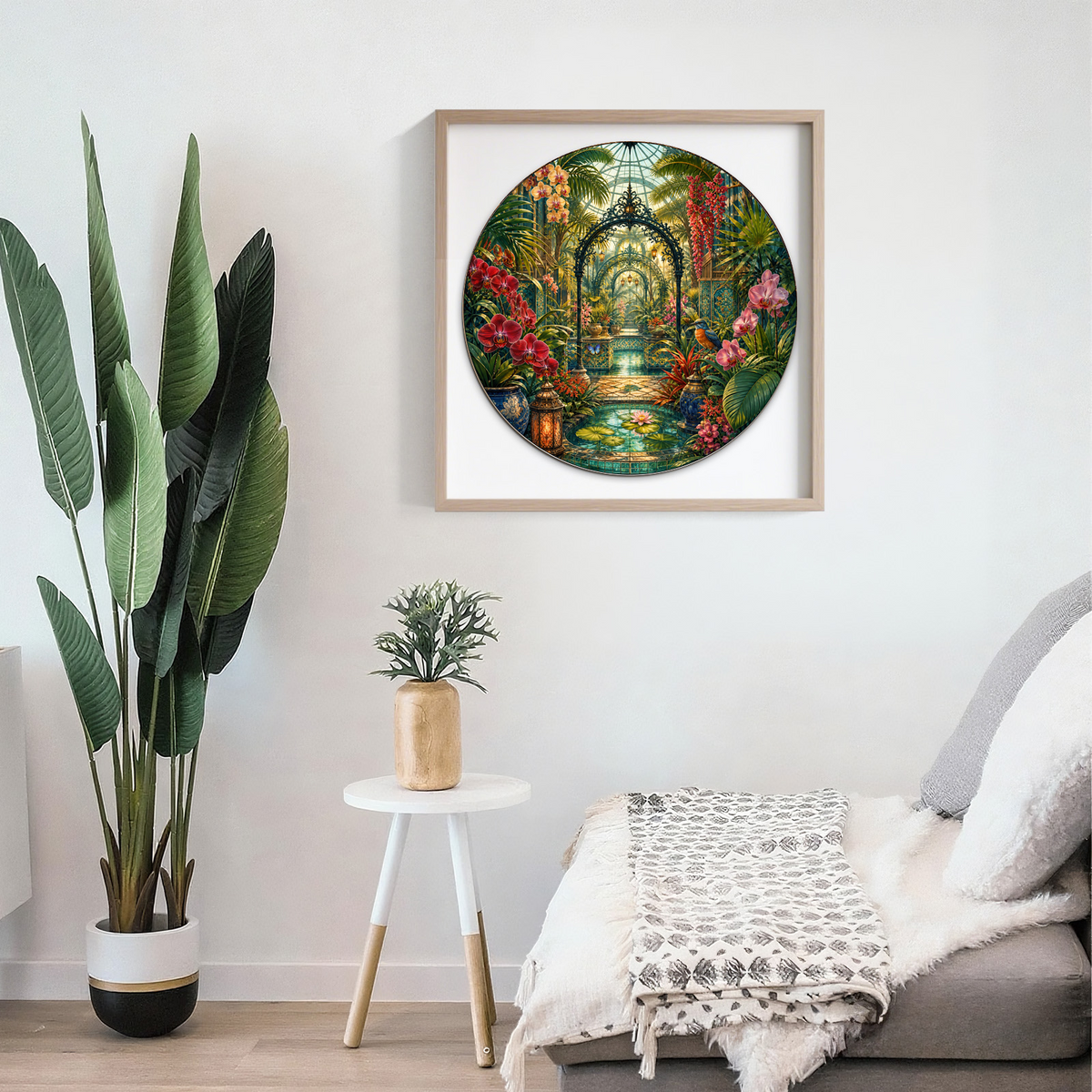 Velvet Botanical Greenhouse Maze Round Puzzle - puzzle product view