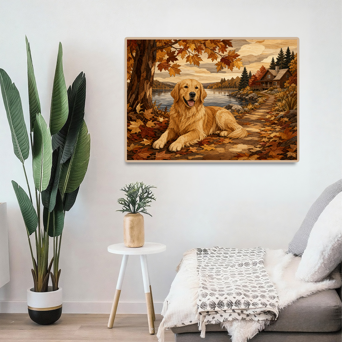 Sunlit Golden Retriever Landscape Puzzle - puzzle product view