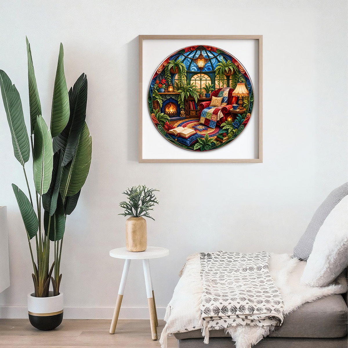 Honeyed Reading Nook Conservatory Round Puzzle - puzzle product view