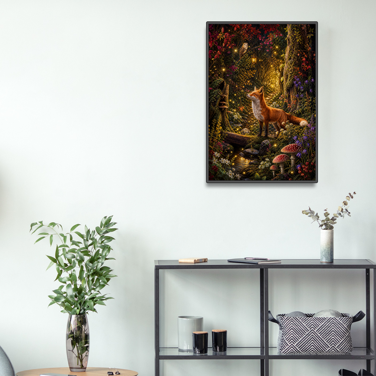 Amber Fox and Firefly Grove Portrait Puzzle - puzzle product view