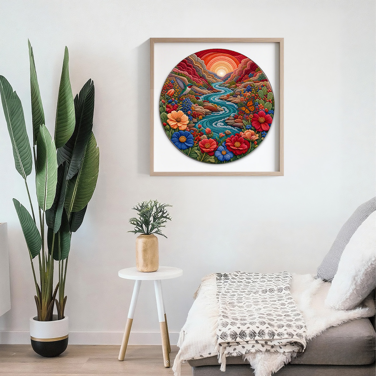 Dancing Wildflower Canyon River Round Puzzle - puzzle product view