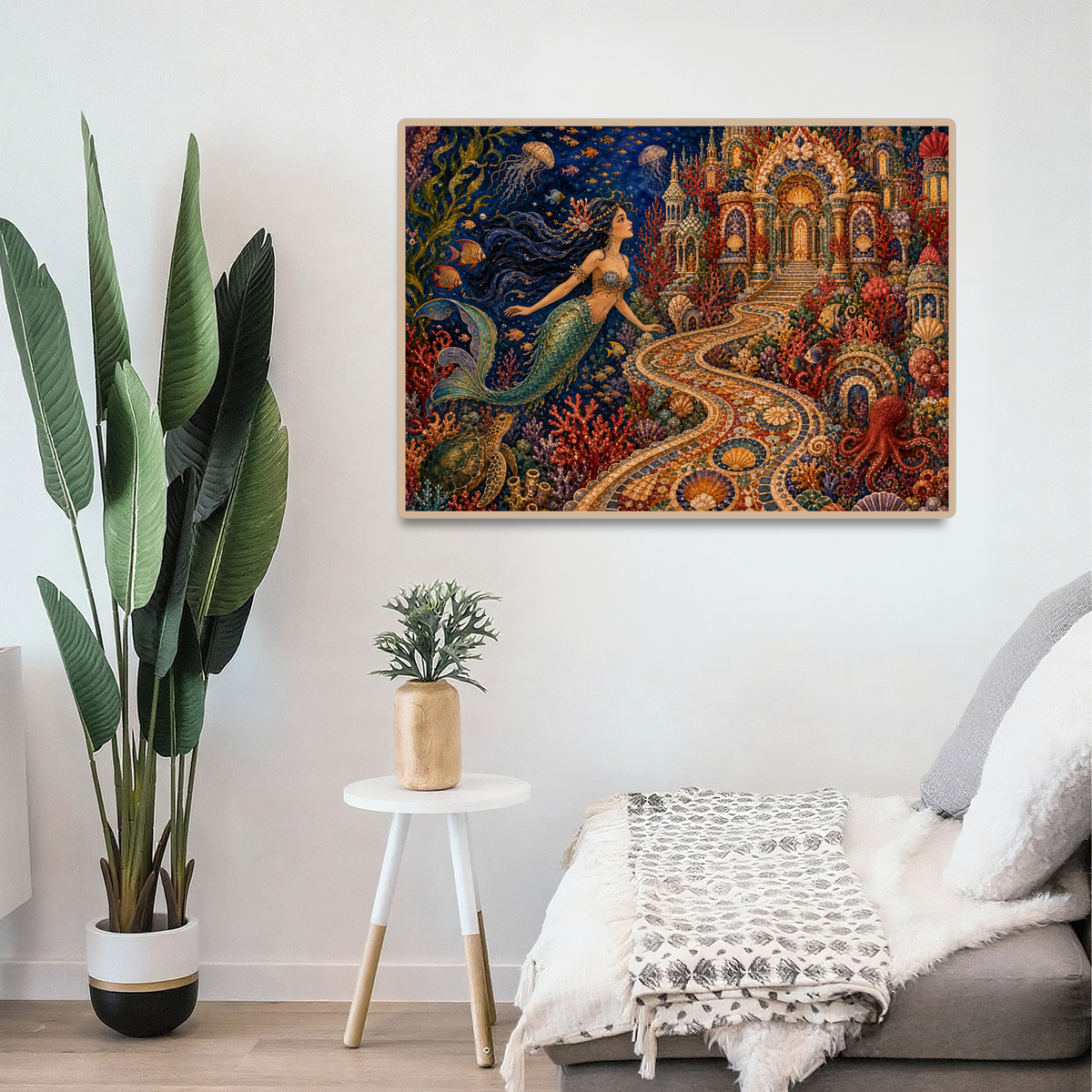 Starlit Mermaid Coral Palace Landscape Puzzle - puzzle product view