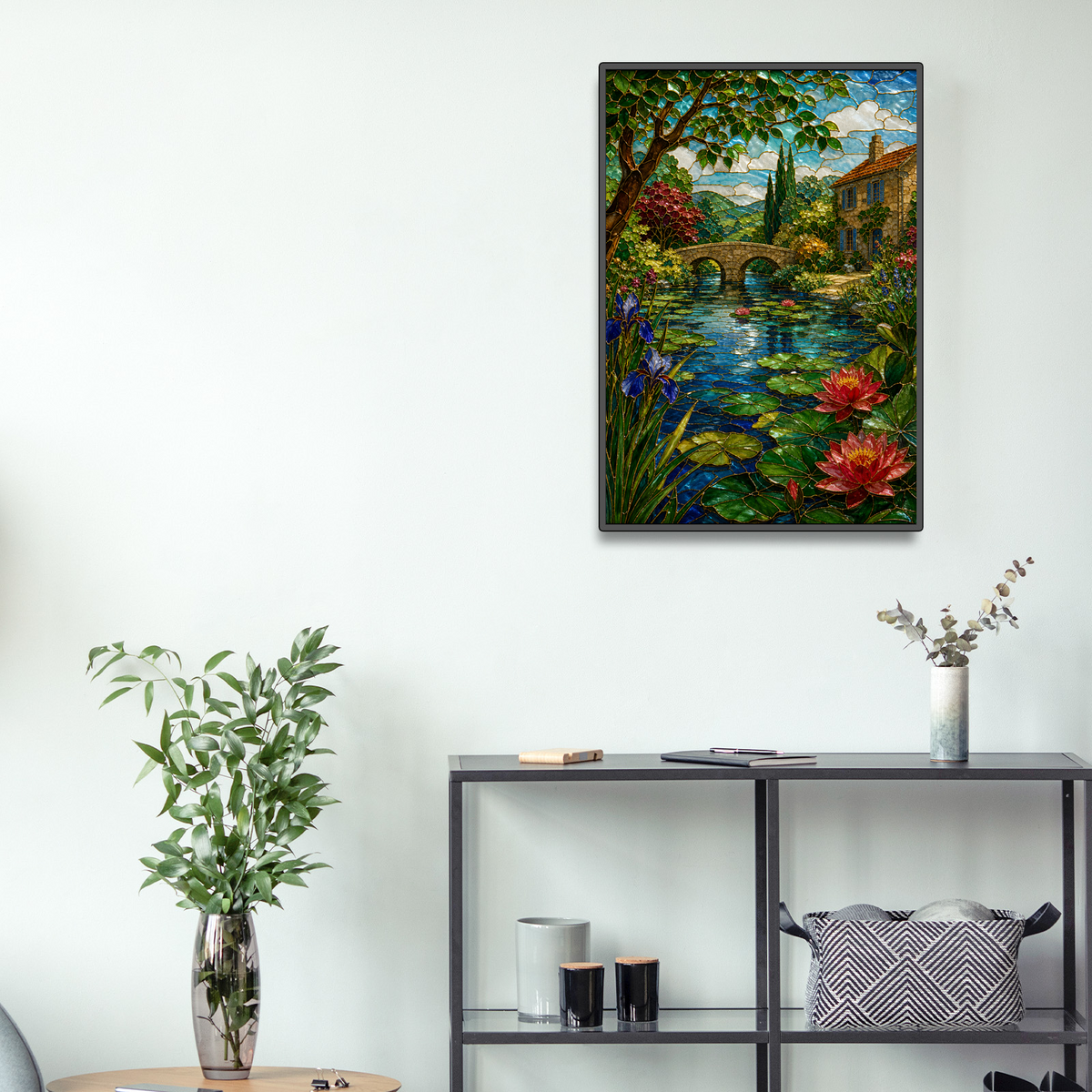 Sunlit Water-Lily Pond Portrait Puzzle - puzzle product view