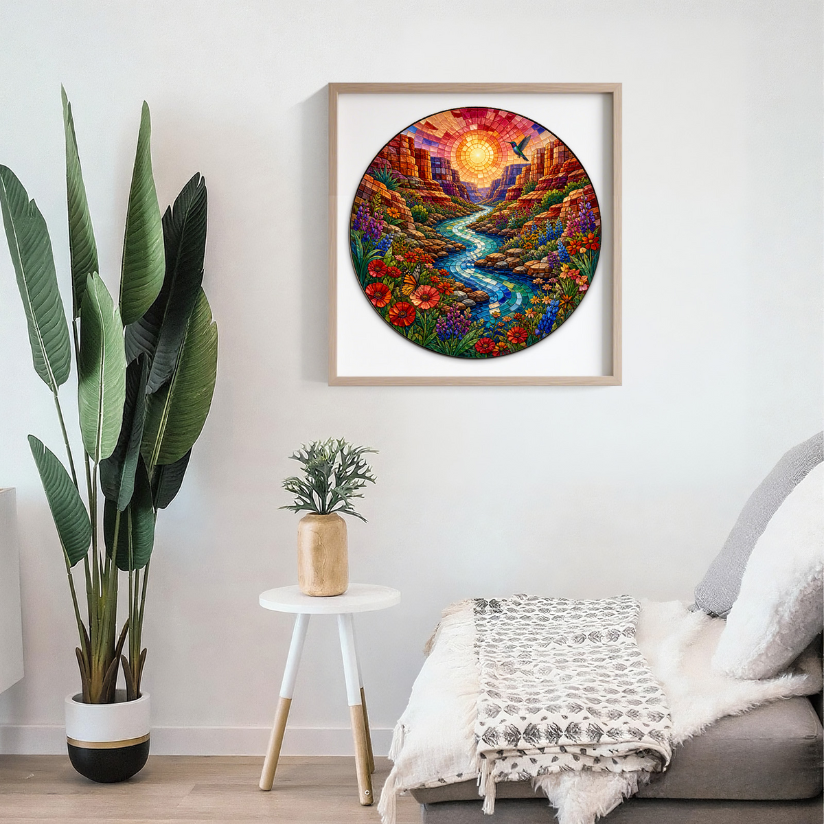 Honeyed Wildflower Canyon River Round Puzzle - puzzle product view