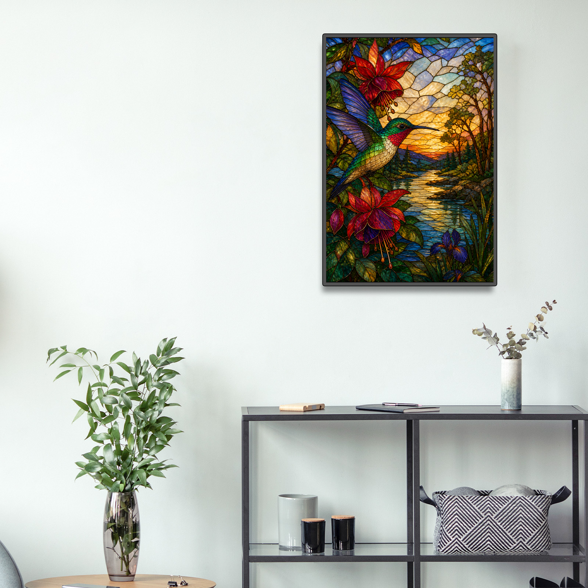 Luminous Hummingbirds Portrait Puzzle - puzzle product view