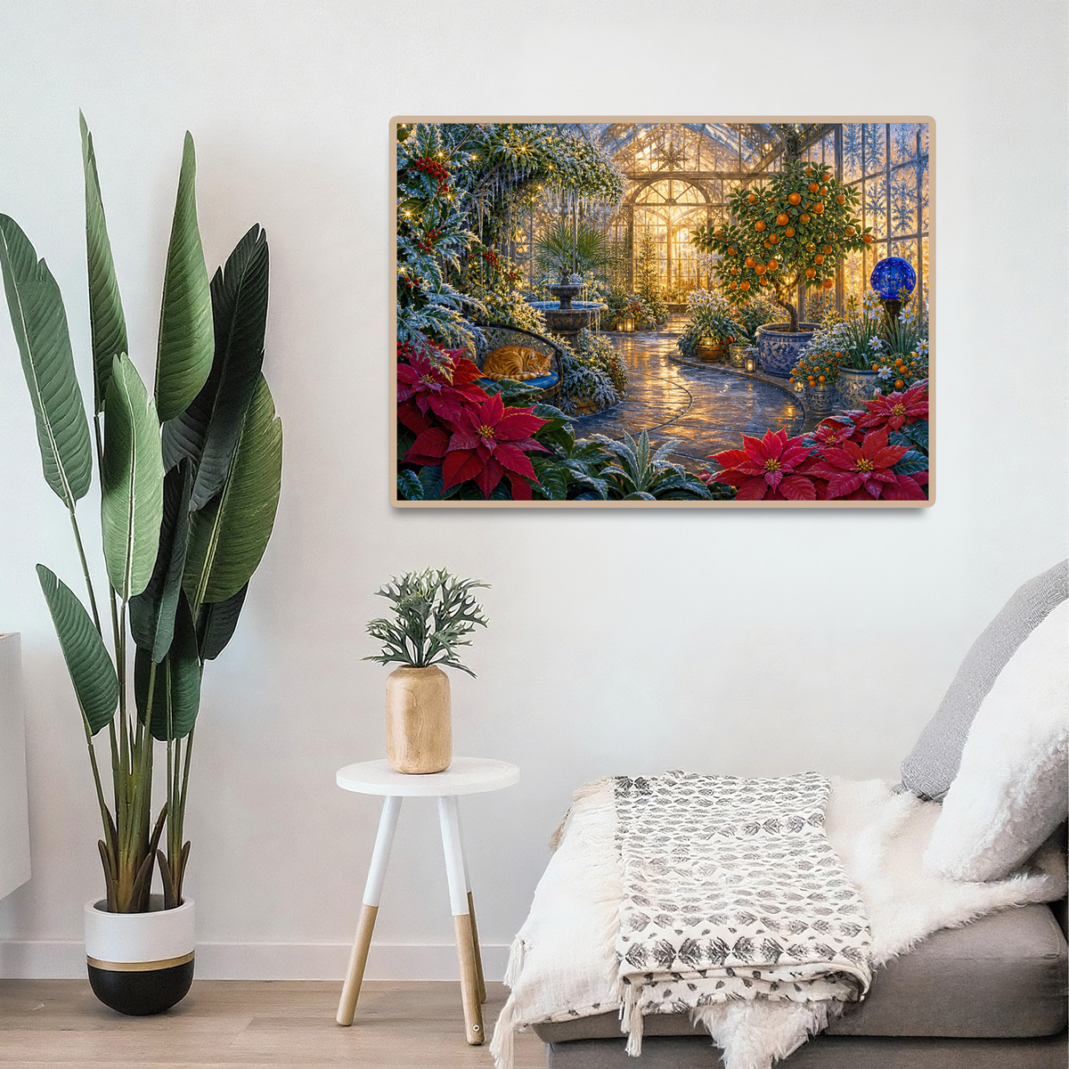 Golden Frosted Greenhouse Landscape Puzzle - puzzle product view